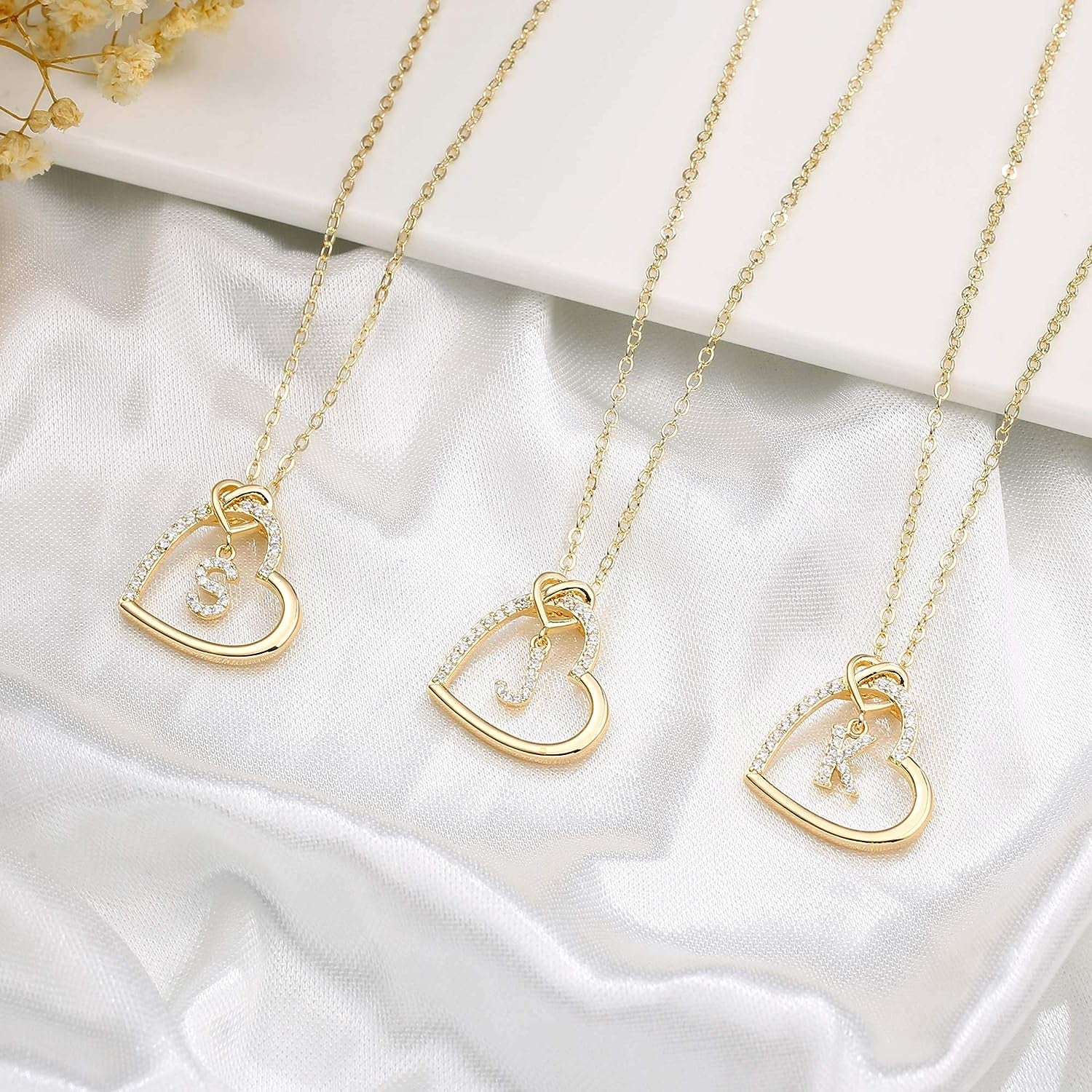 Heart Initial Necklaces for Women Teen Girls - a - Z Necklace Gift